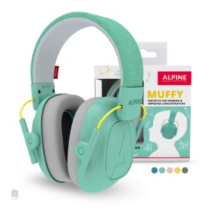 NAUSZNIKI PRZECIWHAŁASOWE, OCHRONNE DLA DZIECI - ALPINE MUFFY 2.0 KIDS MIĘTOWE